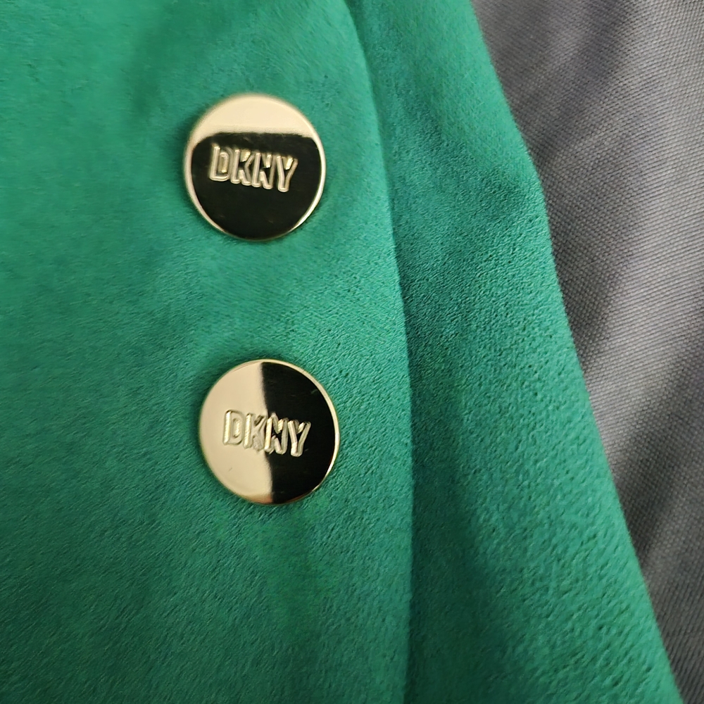 DKNY Green Dress with Gold Logo Buttons
